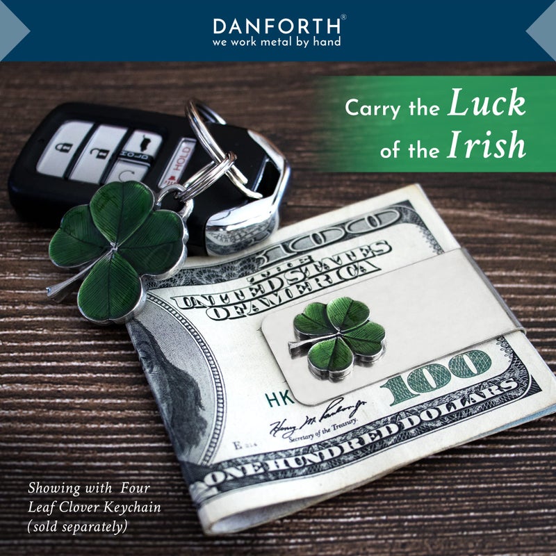 DANFORTH Four Leaf Clover Money Clip For Men, Handcrafted Pewter Metal Irish Shamrock Money Clip, 2â€, Made In USA - Image 4